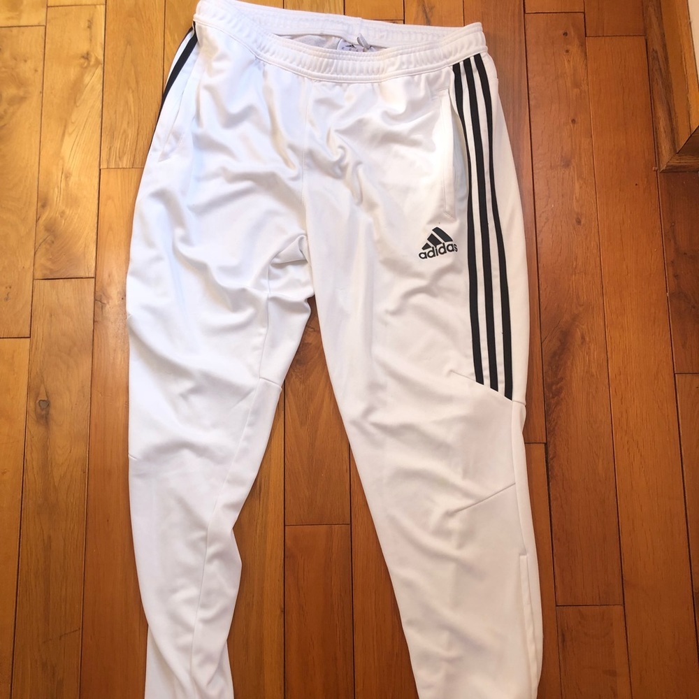 White adidas track pants tiro 17